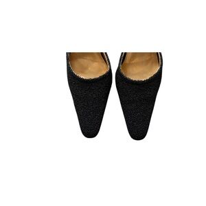 90s Black Vintage Ladies High Heel Mules | 7 US WMN